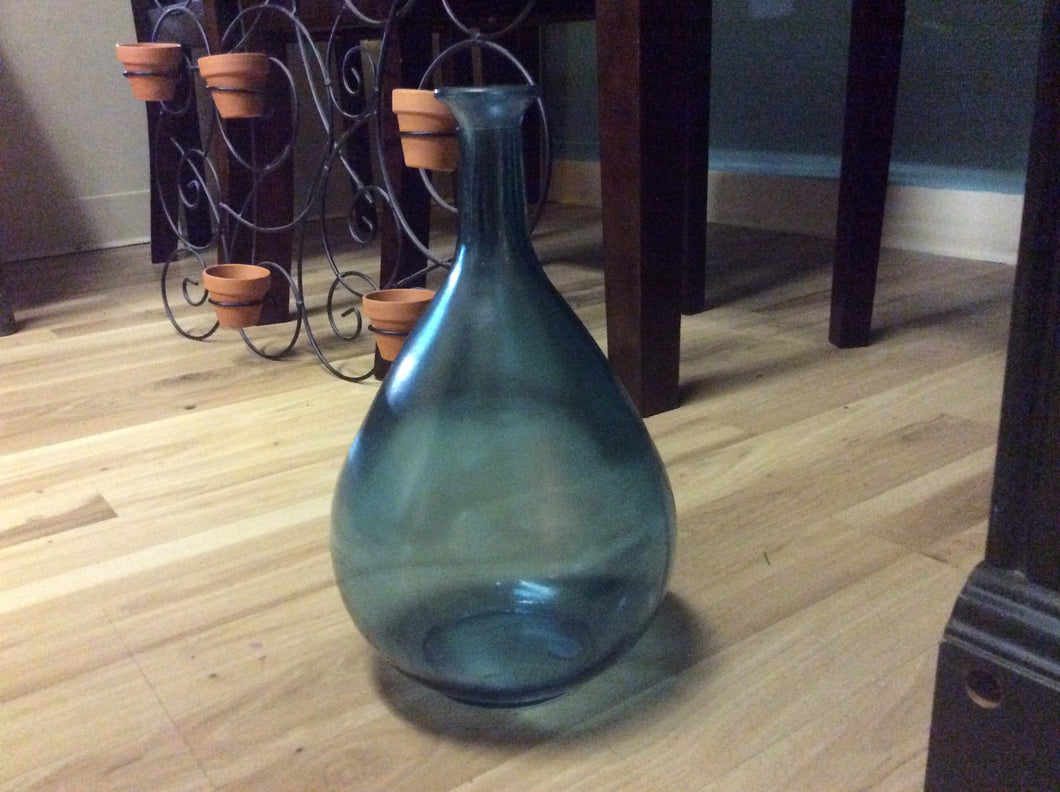Clear blue vase